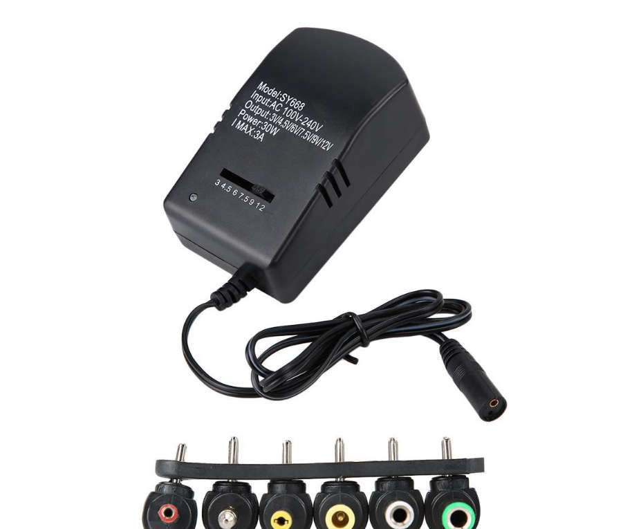 Electronic Components Universal Adjustable Voltage DC Power Adapter